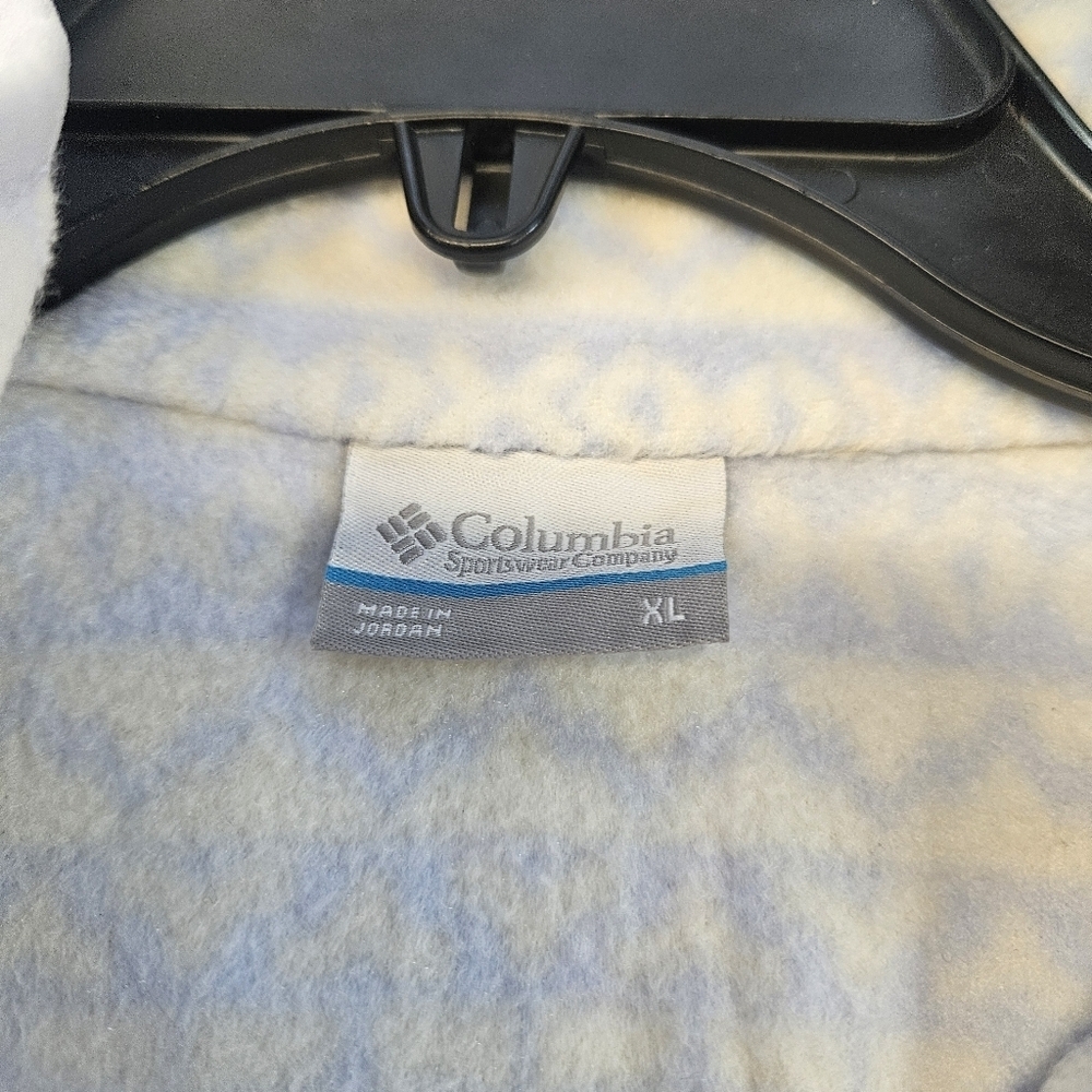 Columbia Women's Benton Springs Printed Fleece Jacket White Blue NwT Size XL - Picture 3 of 6